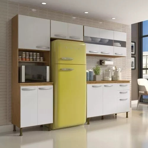 Cozinha Compacta 4 Peças Balcão Com Tampo 3 Portas Bewt